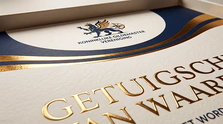 Certificaten met kleurbedrukking en foliedruk