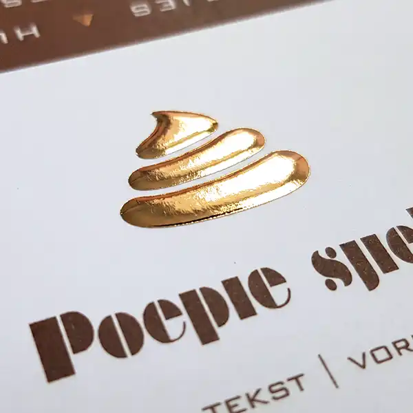 Logo visitekaart bedrukt met folie preeg goud